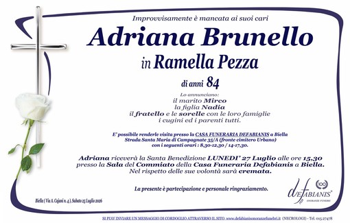 Adriana Brunello in Ramella Pezza Adriana Brunello in Ramella Pezza