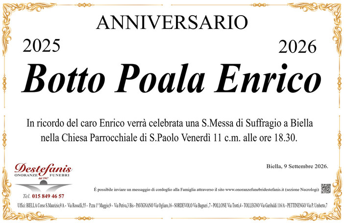 Botto Poala Enrico - Anniversario