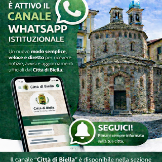 Il Comune di Biella attiva il canale WhatsApp istituzionale