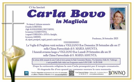 Carla Bovo, in Magliola Carla Bovo, in Magliola