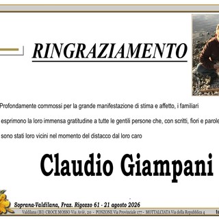 Claudio Giampani - Ringraziamento