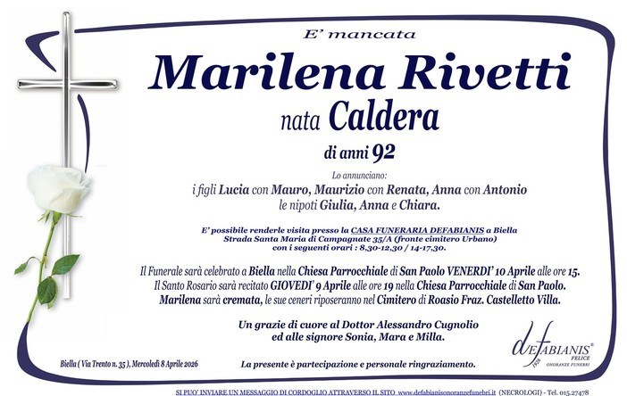 Marilena Rivetti nata Caldera