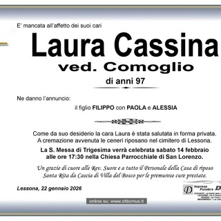 Laura Cassina, ved. Comoglio