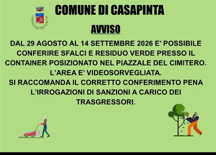 Sfalci e residuo verde: come gestirli a Casapinta