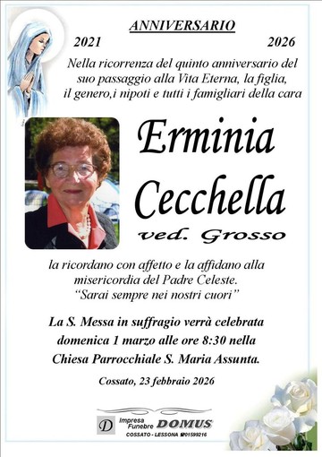 Erminia Cecchella, ved. Grosso Erminia Cecchella, ved. Grosso