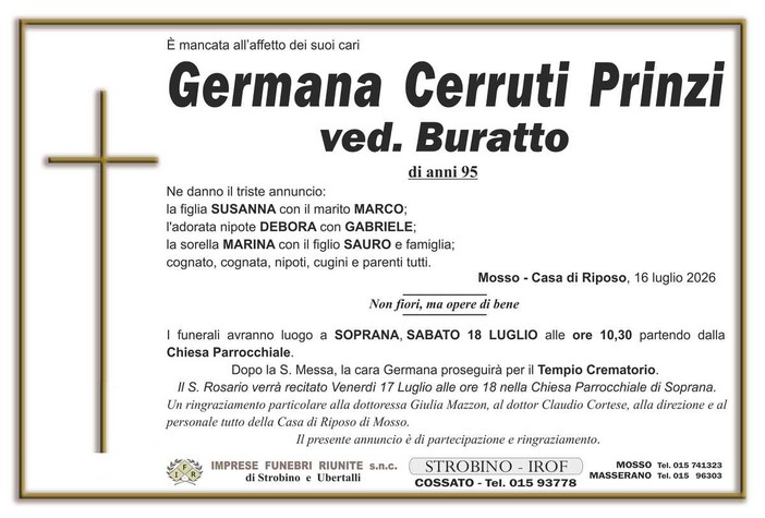 Germana Cerruti Prinzi, ved. Buratto