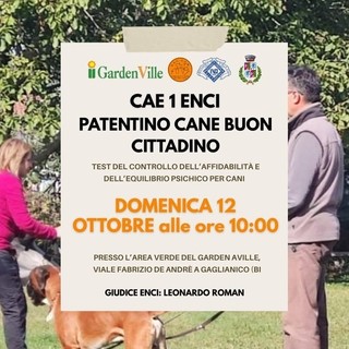 Biella, Gardenville ospita il Test ENCI “Cane Buon Cittadino”