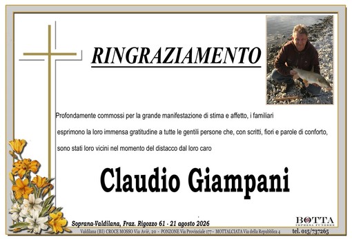 Claudio Giampani - Ringraziamento Claudio Giampani - Ringraziamento