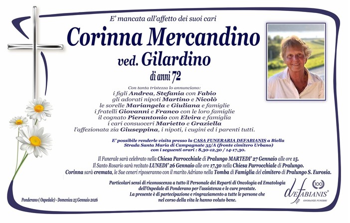 Corinna Mercandino, ved. Gilardino