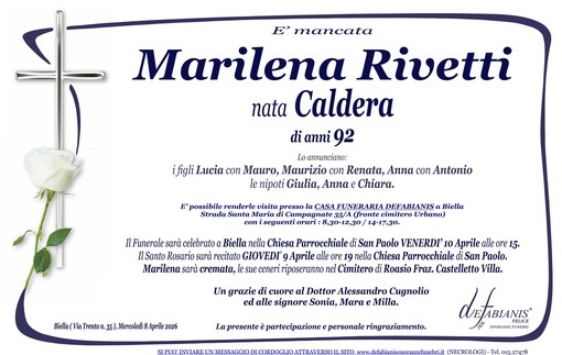 Marilena Rivetti nata Caldera Marilena Rivetti nata Caldera