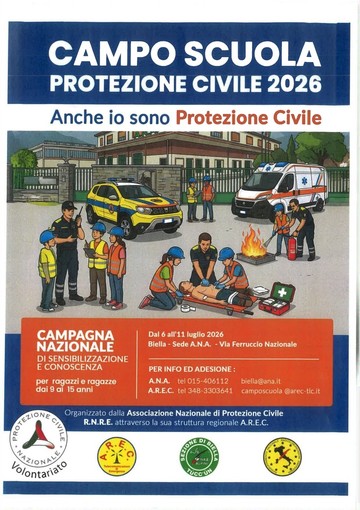 Biella, al via il Campo Scuola della Protezione Civile 2026: sei giorni di formazione e cittadinanza attiva per i più giovani