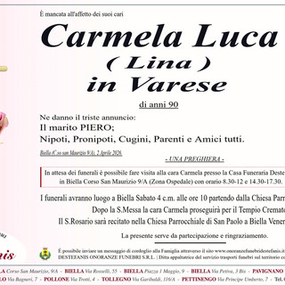 Carmela Luca (Lina) in Varese
