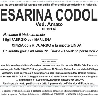 Cesarina Codolo, ved. Amato