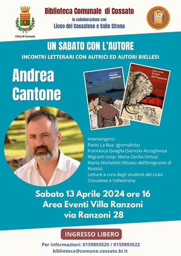 A  &quot;Un sabato con l’Autore&quot; ospite Andrea Cantone