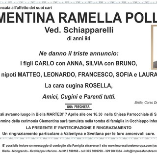 Clementina Ramella Pollone, ved. Schiapparelli