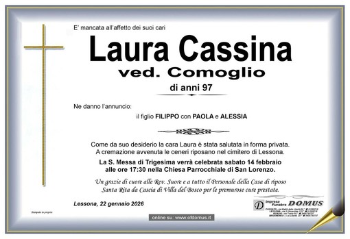 Laura Cassina, ved. Comoglio