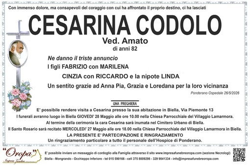 Cesarina Codolo, ved. Amato Cesarina Codolo, ved. Amato