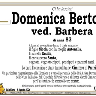Domenica Bertona, ved. Barbera Domenica Bertona, ved. Barbera