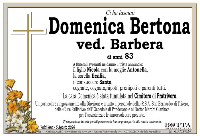 Domenica Bertona, ved. Barbera