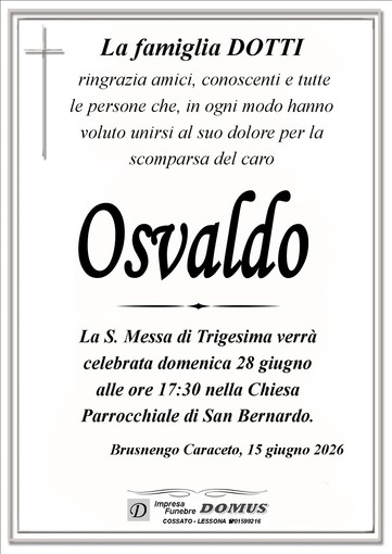 Osvaldo - Ringraziamenti Osvaldo - Ringraziamenti