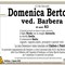 Domenica Bertona, ved. Barbera Domenica Bertona, ved. Barbera