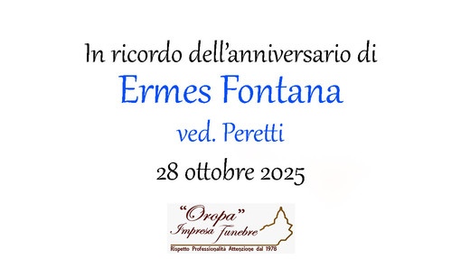 Ermes Fontana, ved. Peretti - Anniversario Ermes Fontana, ved. Peretti - Anniversario