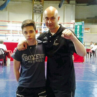 Emil Mingardo con il coach Andrea Berto