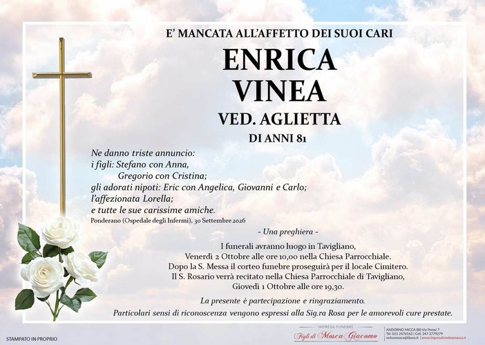 Enrica Vinea, ved. Aglietta