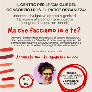 Tollegno, incontro con la pedagogista Perino sull' autonomia e la crescita dei bambini senza digitale Tollegno, incontro con la pedagogista Perino sull' autonomia e la crescita dei bambini senza digitale