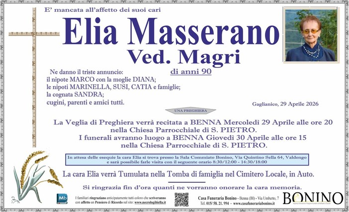 Elia Masserano, ved. Magri