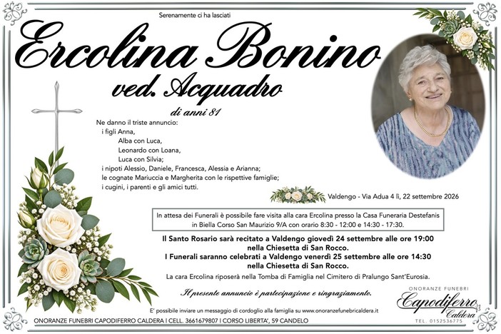 Ercolina Bonino, ved. Acquadro
