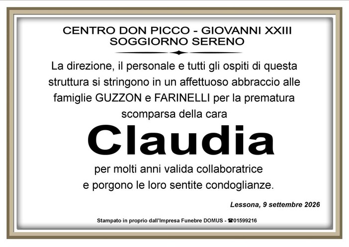 Claudia Farinelli, in Guzzon - Partecipazione