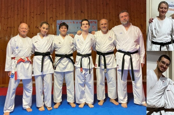 Cinture nere crescono: “Funakoshi 1976” in 7 superano gli esami di 1°-2° e 3° dan Cinture nere crescono: “Funakoshi 1976” in 7 superano gli esami di 1°-2° e 3° dan
