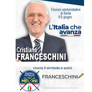 Cristiano Franceschini, Candidato di Fratelli d'Italia al Consiglio comunale di Biella, si presenta agli elettori