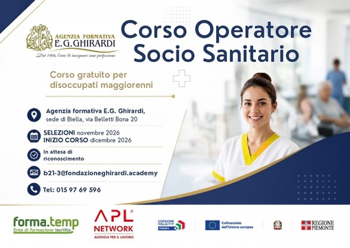 Biella, Operatore Socio Sanitario: corso gratuito part-time Biella, Operatore Socio Sanitario: corso gratuito part-time
