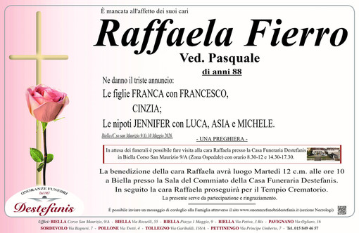Raffaella Fierro, ved. Pasquale