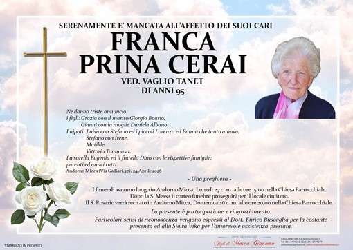Franca Prina Cerai Ved. Vaglio Tanet