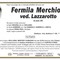 Fermila Merchiori, ved. Lazzarotto Fermila Merchiori, ved. Lazzarotto