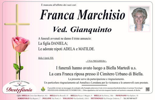 Franca Marchisio, Ved. Gianquinto