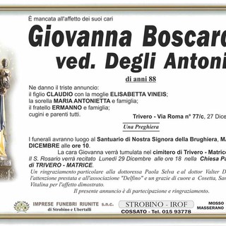 Giovanna Boscardin, ved. Degli Antoni