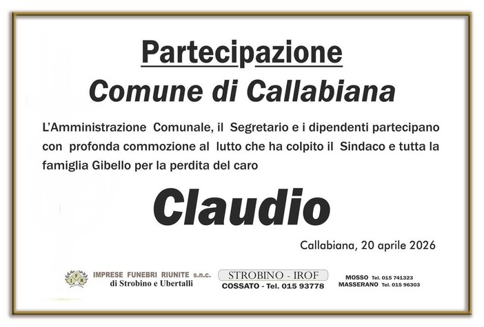 Claudio, Partecipazione Comune di Callabiana