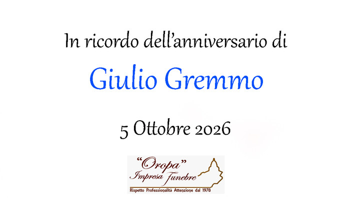 Giulio Gremmo - Anniversario