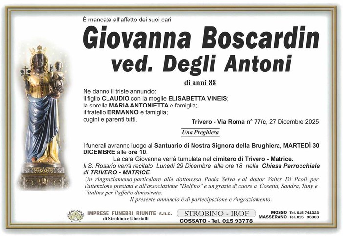 Giovanna Boscardin, ved. Degli Antoni