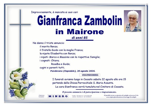 Gianfranca Zambolin in Mairone Gianfranca Zambolin in Mairone