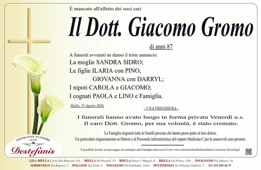 Il Dott. Giacomo Gromo Il Dott. Giacomo Gromo