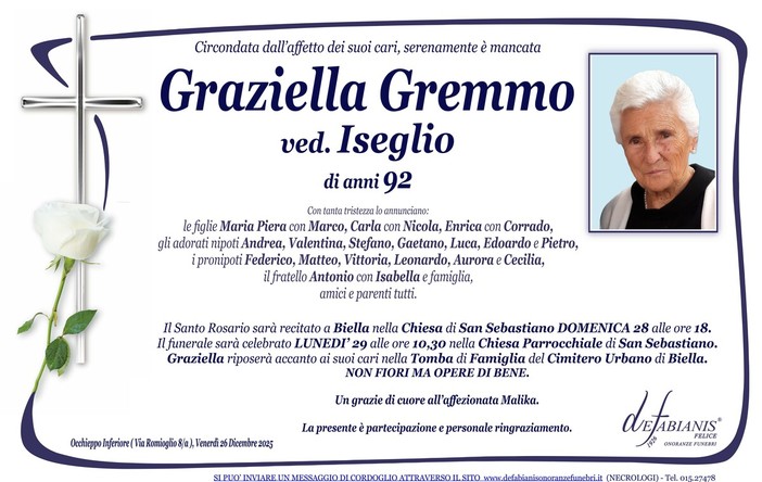 Graziella Gremmo, ved. Iseglio