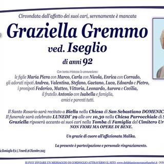 Graziella Gremmo, ved. Iseglio