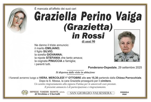 Graziella Perino Vaiga (Grazietta), in Rossi Graziella Perino Vaiga (Grazietta), in Rossi