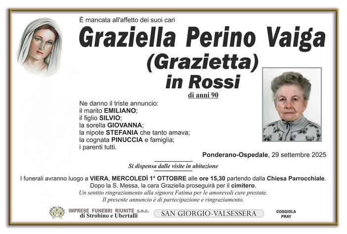 Graziella Perino Vaiga (Grazietta), in Rossi