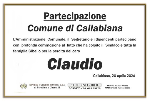Claudio, Partecipazione Comune di Callabiana
